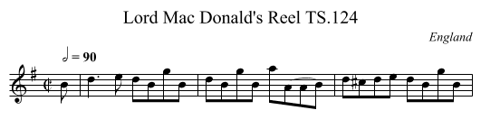 Lord Mac Donald's Reel TS.124 - staff notation