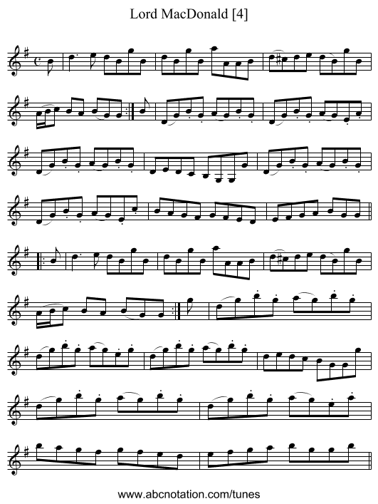 Lord MacDonald [4] - staff notation