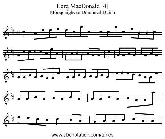 Lord MacDonald [4] - staff notation