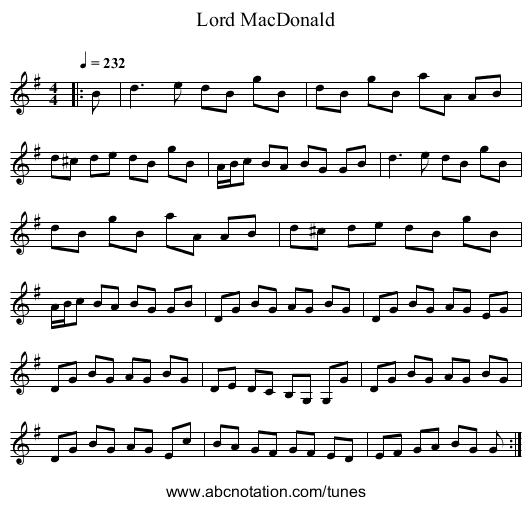 Lord MacDonald - staff notation