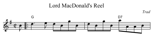 Lord MacDonald's Reel - staff notation