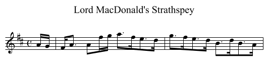 Lord MacDonald's Strathspey - staff notation