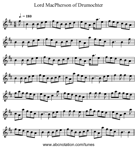 Lord MacPherson of Drumochter - staff notation