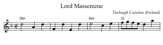 Lord Massereene - staff notation
