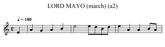 LORD MAYO (march) (a2) - staff notation