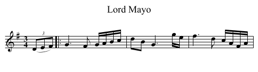Lord Mayo - staff notation