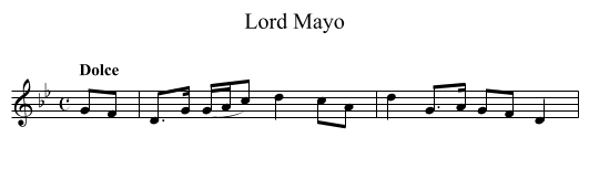Lord Mayo - staff notation