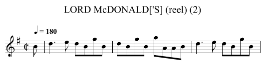 LORD McDONALD['S] (reel) (2) - staff notation