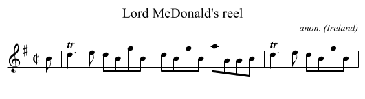 Lord McDonald's reel - staff notation
