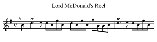 Lord McDonald's Reel - staff notation