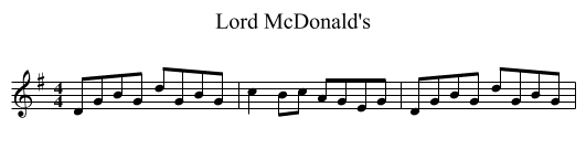 Lord McDonald's - staff notation