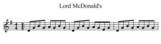 Lord McDonald's - staff notation