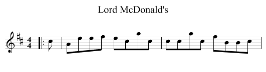 Lord McDonald's - staff notation