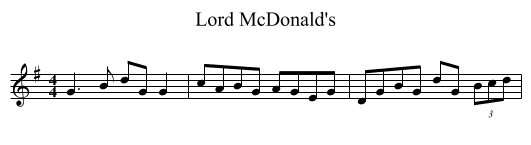 Lord McDonald's - staff notation