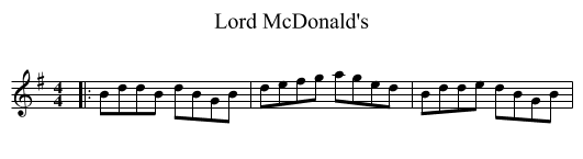 Lord McDonald's - staff notation