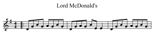 Lord McDonald's - staff notation
