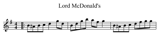 Lord McDonald's - staff notation