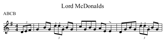 Lord McDonalds - staff notation