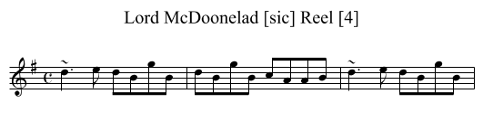 Lord McDoonelad [sic] Reel [4] - staff notation