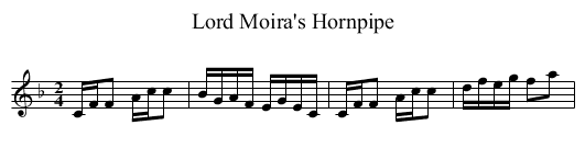 Lord Moira's Hornpipe - staff notation