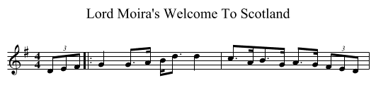 Lord Moira's Welcome To Scotland - staff notation