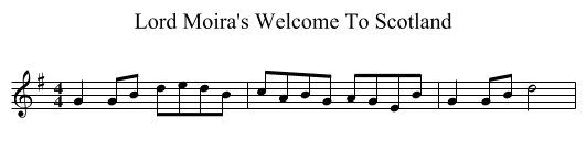 Lord Moira's Welcome To Scotland - staff notation