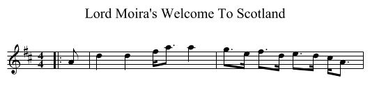 Lord Moira's Welcome To Scotland - staff notation