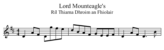 Lord Mounteagle's - staff notation