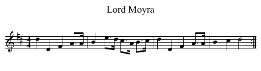 Lord Moyra - staff notation