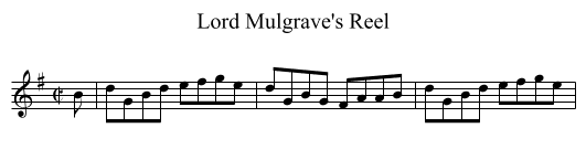 Lord Mulgrave's Reel - staff notation