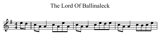 Lord Of Ballinaleck, The  - staff notation