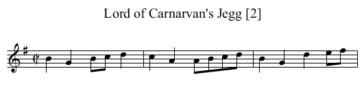 Lord of Carnarvan's Jegg [2] - staff notation