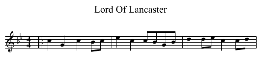 Lord Of Lancaster - staff notation