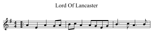 Lord Of Lancaster - staff notation