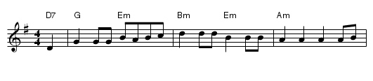 Lord of the Dance - staff notation