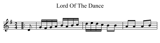 Lord Of The Dance - staff notation