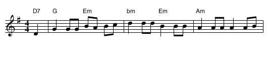 Lord of the Dance - staff notation