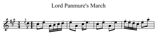 Lord Panmure's March - staff notation