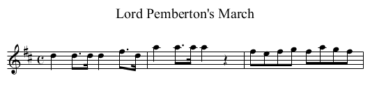 Lord Pemberton's March - staff notation