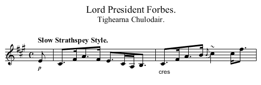 Lord President Forbes. - staff notation