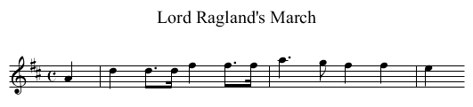 Lord Ragland's March - staff notation