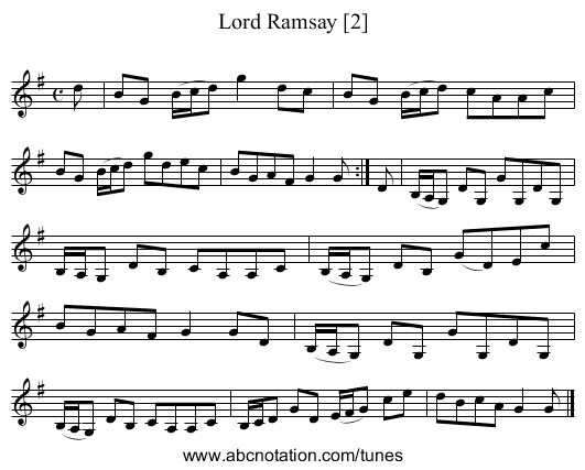 Lord Ramsay [2] - staff notation