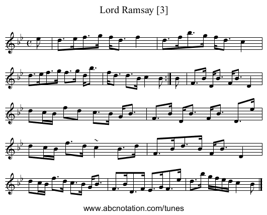 Lord Ramsay [3] - staff notation