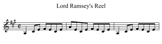 Lord Ramsey's Reel - staff notation