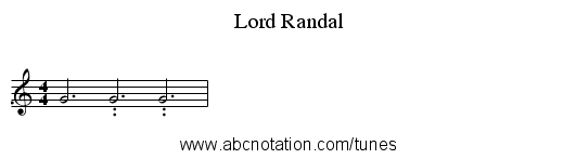 Lord Randal - staff notation