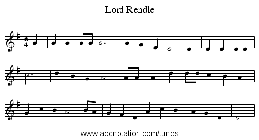 Lord Rendle - staff notation