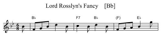 Lord Rosslyn's Fancy    [Bb] - staff notation
