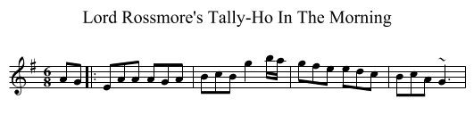 Lord Rossmore's Tally-Ho In The Morning - staff notation