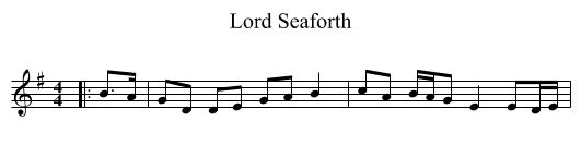 Lord Seaforth - staff notation