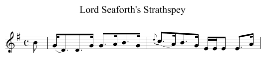 Lord Seaforth's Strathspey - staff notation